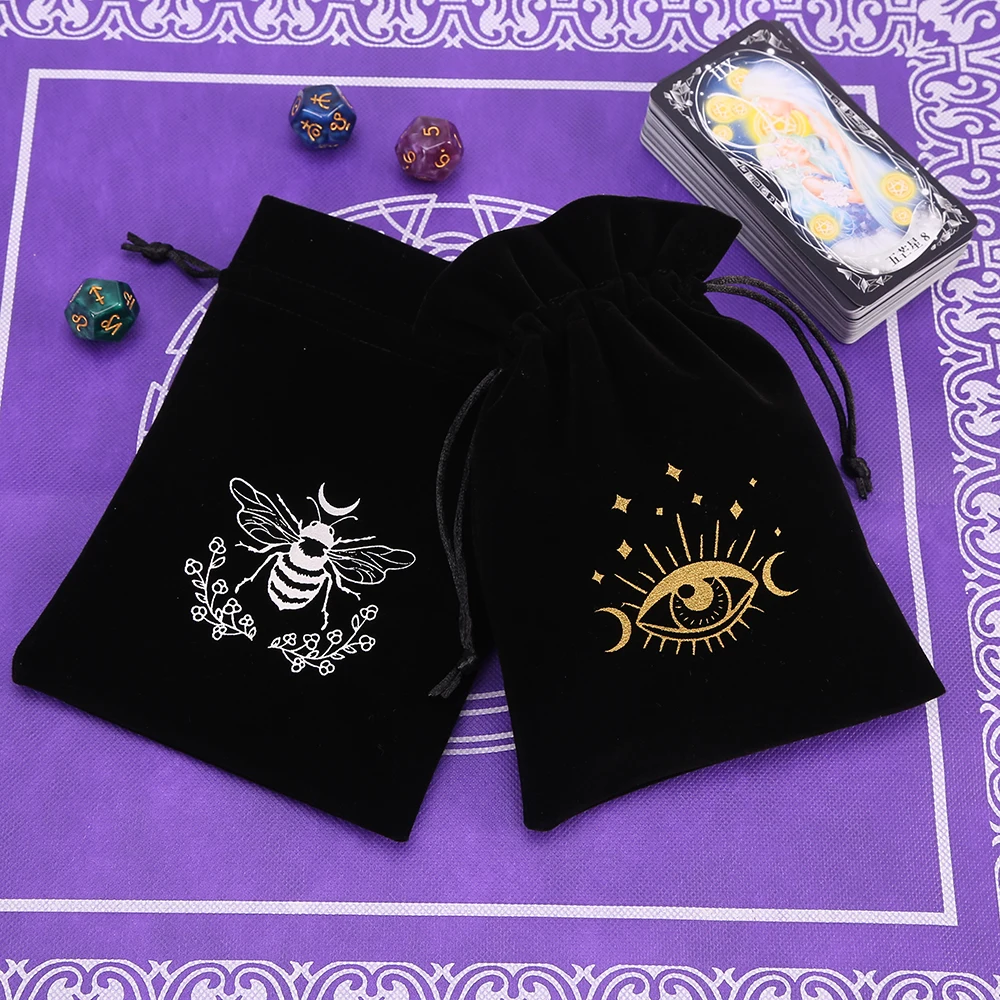 Tarot Card Bag Composite Fleece Drawstring Storage Bag Tarots Storage Dice Rune Jewelry Pouch Christmas Party Gift Pouch tarot card storage bag