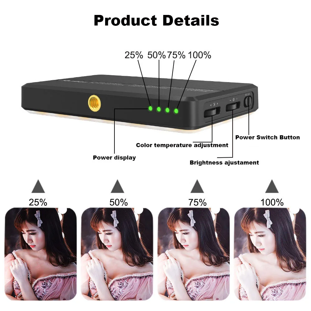 Recarregável Clip Fill Video Light Alta Potência Resistente Clip Ajustado Modos de Luz para o Telefone Ipad Tablet Selfie 120 Led - Image 3