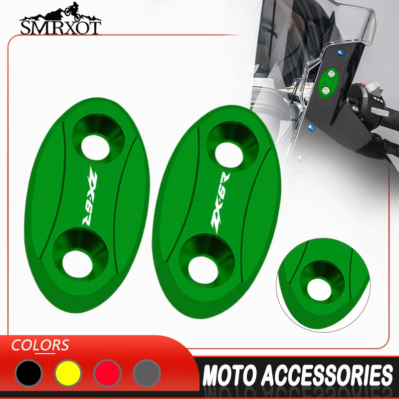 

NEW Mirror Hole Cover For ZX-6R ZX6R 2003-2004 Motorcycle Accessories CNC Windscreen Driven Mirror Eliminators Cap zx6r