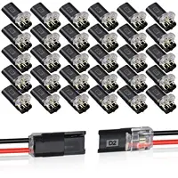 50/1pcs Double-Wire Plug-in Connector with Locking Buckle Pluggable LED Wire Connector 2 Pin 2 Way Universal Compact Wire