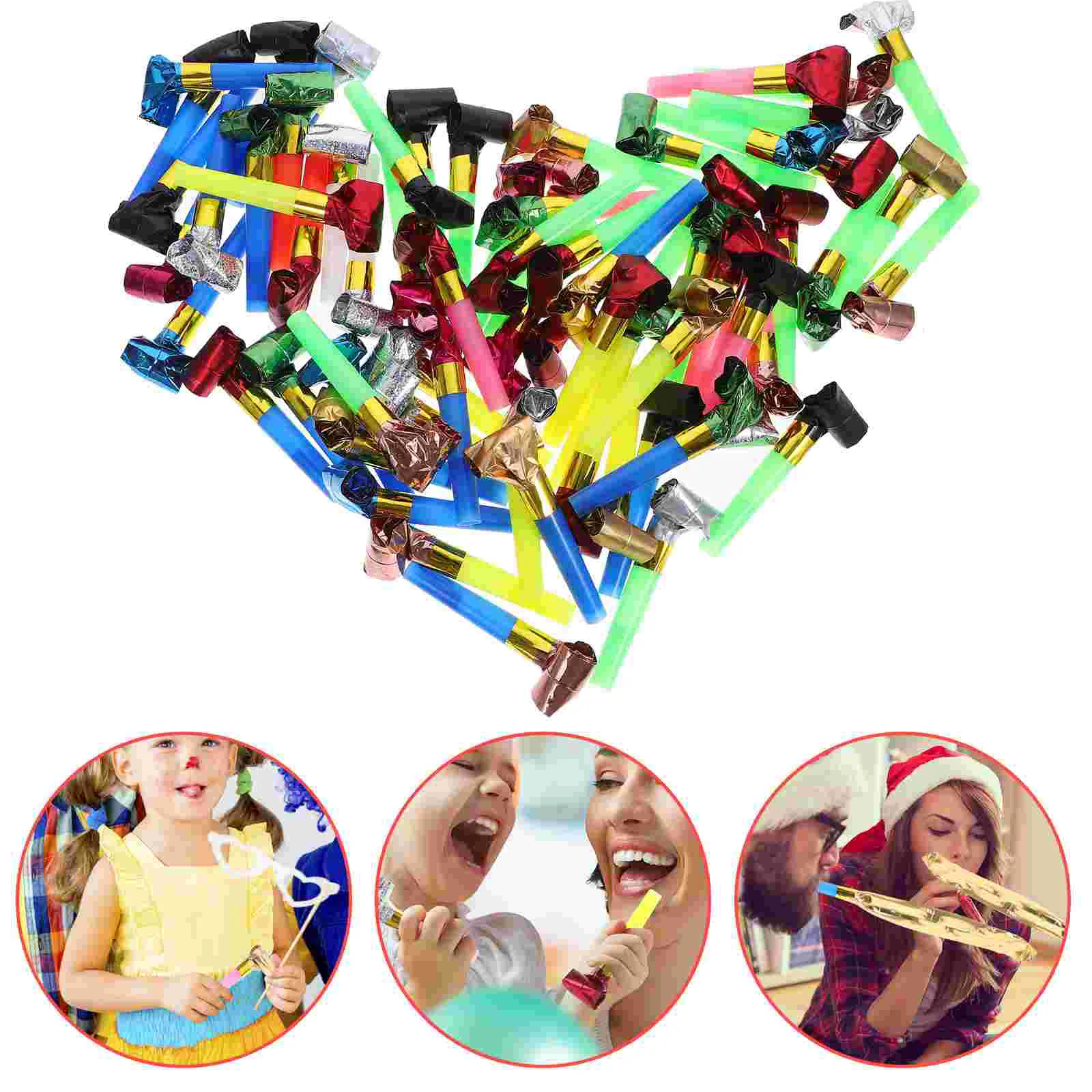 

100 Pcs Blow Dragon Whistle Gifts Party Blowers Cheer Props Horn Plastic Noisemakers Horns