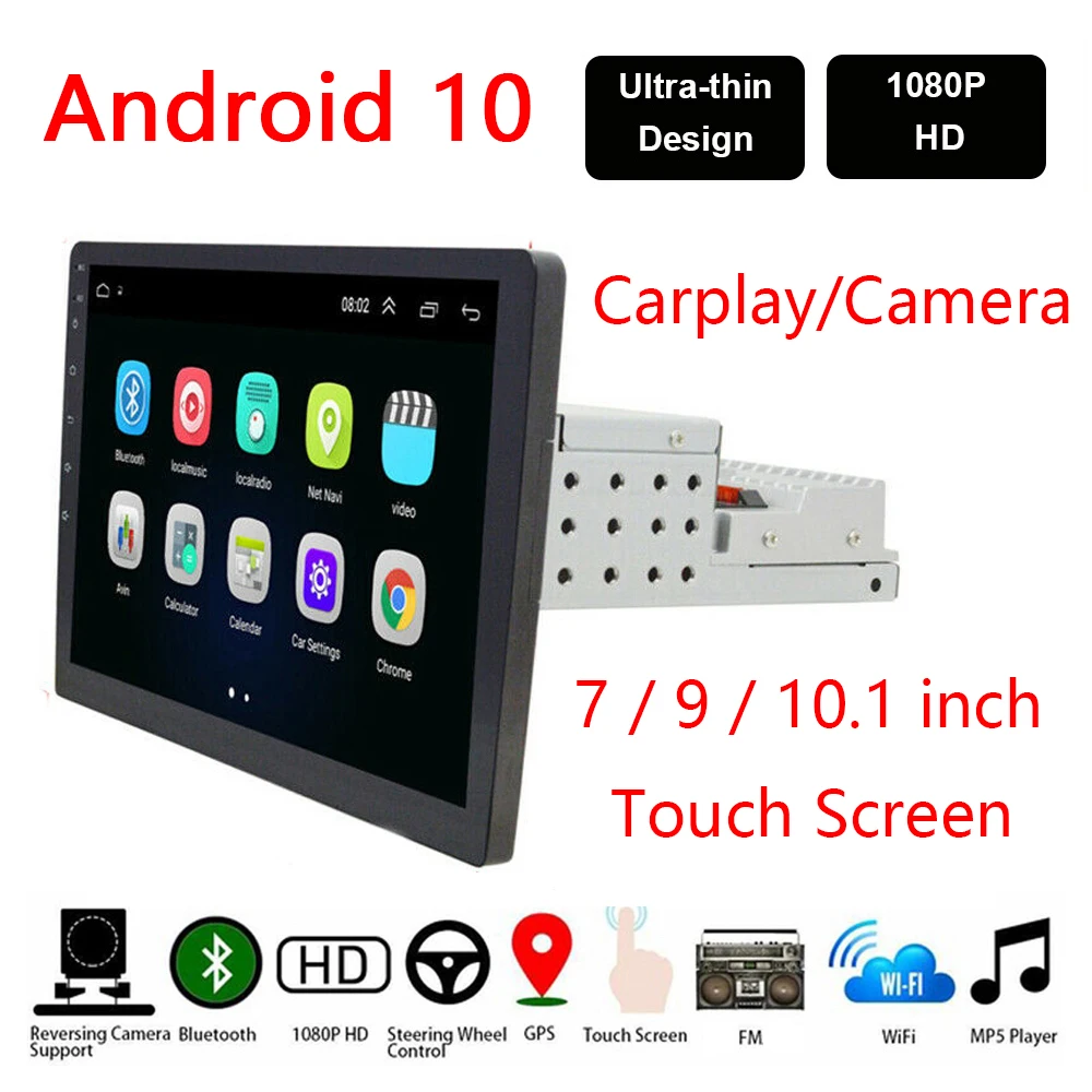 1 Din Car Radios 7 9 10'' Android 10 Auto Car Stereo Radio Player Gps