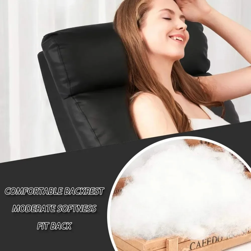 Massage Reading Chair Winback Single Sofa Home Theater Seating Modern Reclining Easy Lounge with PU Leather Padded Seat Backrest 2