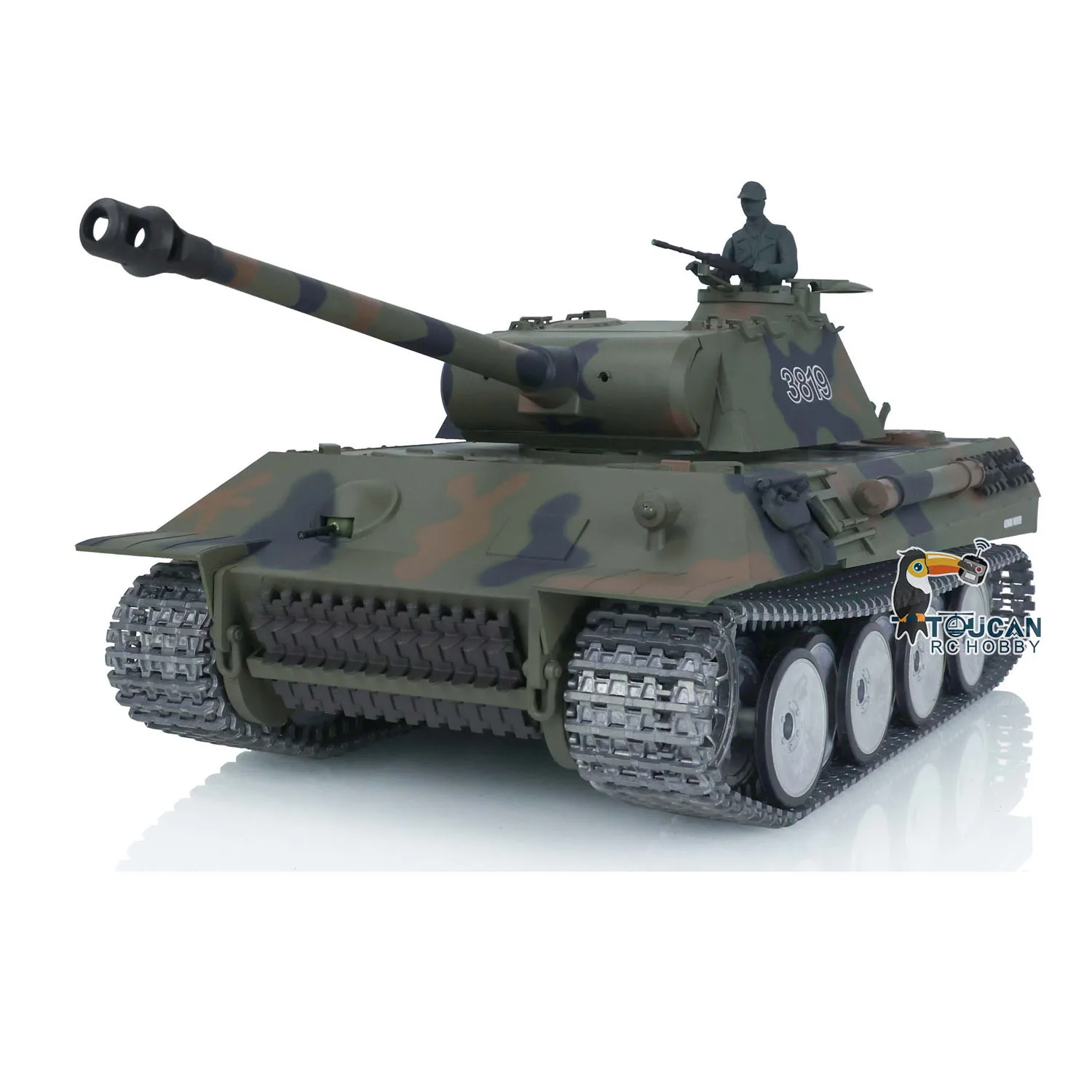 HENG LONG RTR 1/16 7.0 Customized Ver Panther V RC Tank 3819 Metal Tracks Wheels Bearings Army BB Toucan RC Hobby Toys TH17291 3