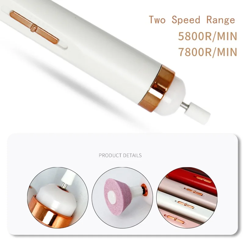 Portable Mini Electric Nail Drill Sander Grinder Nail Polishing Machine With Light Nail Art Pen Manicure Tools For Gel Removing 2