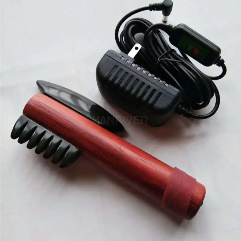 Electric Heating Bianstone Scraping Knife Head Massager Push Back Massage Through Meridian Instrument Home Body Scraping Comb