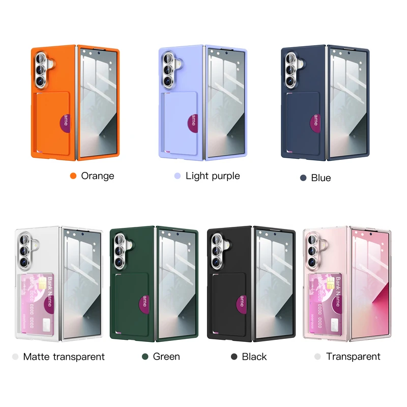 Ultra-Thin Fashion Color Folding Case with Card Slot for Samsung Galaxy Z Fold