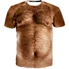 Funny Muscle Body 3D Printed T-shirt Mens Designer Clothes Streetwear Short Sleeve Top Tees Ugly Chest Hair T Shirt Clothing