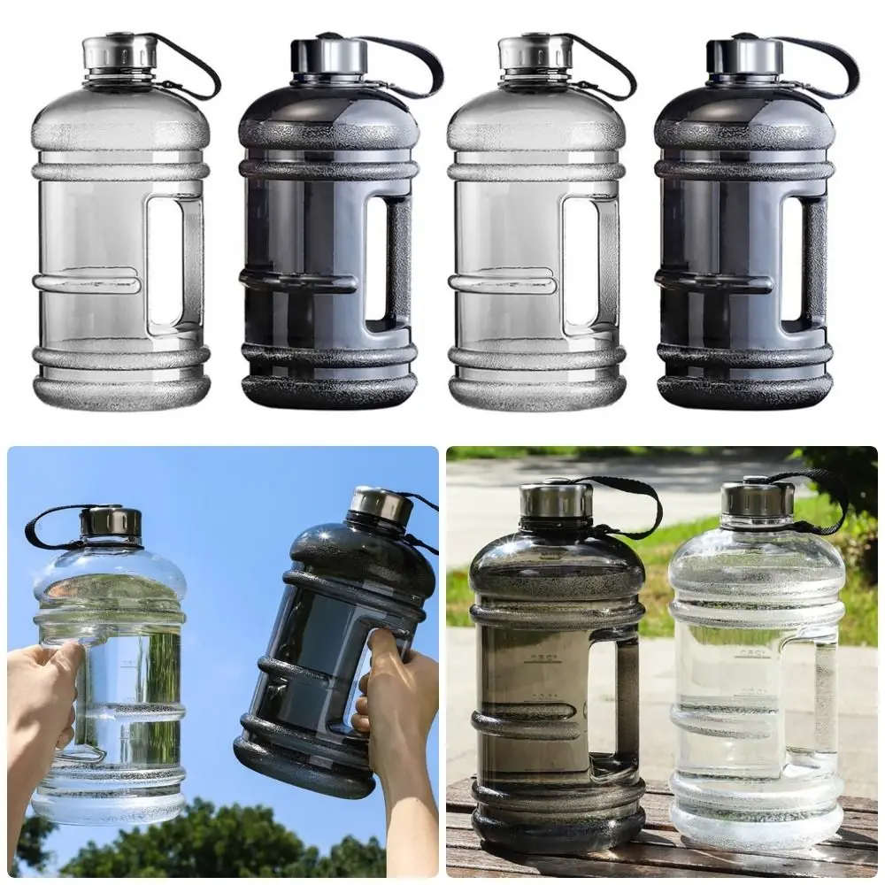 1Pcs Langlebige Gallonen Flasche Wasser Flasche PETG 2L Große Kapazität Sport Trinken Flasche Tragbare Mit Griff Shaker Flasche
