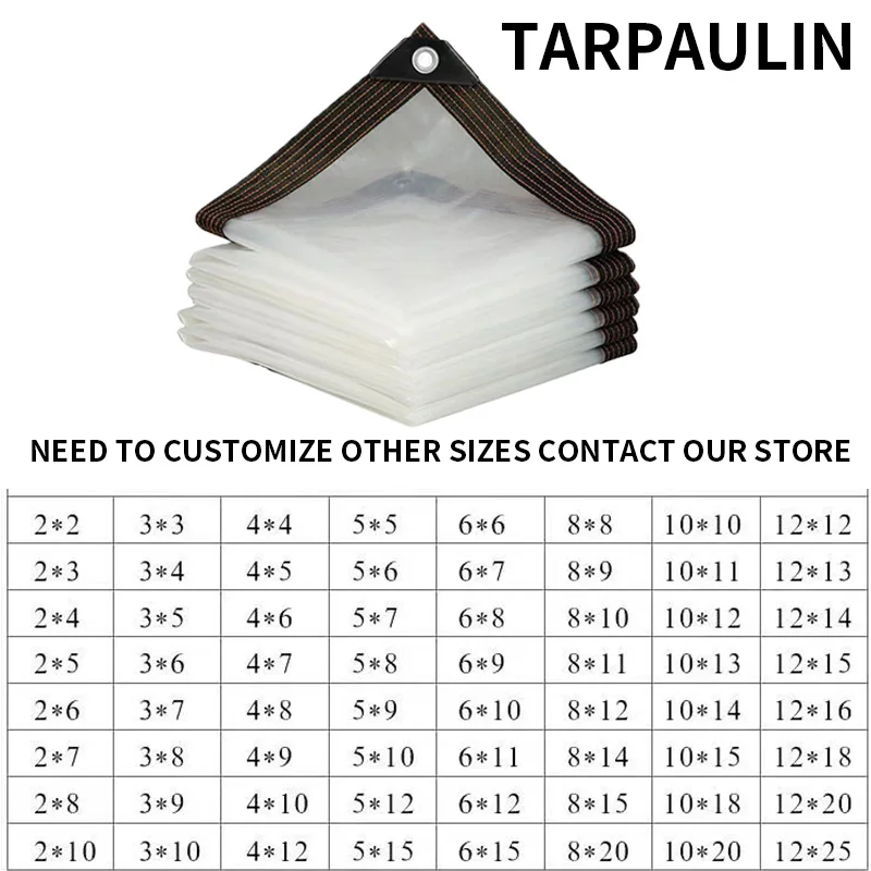Description Picture 4 of itemThicken Transparent Waterproof Tarpaulin Garden Rainproof Clear Poly Tarp Plant Cover Insulation Shed Cloth with Grommets