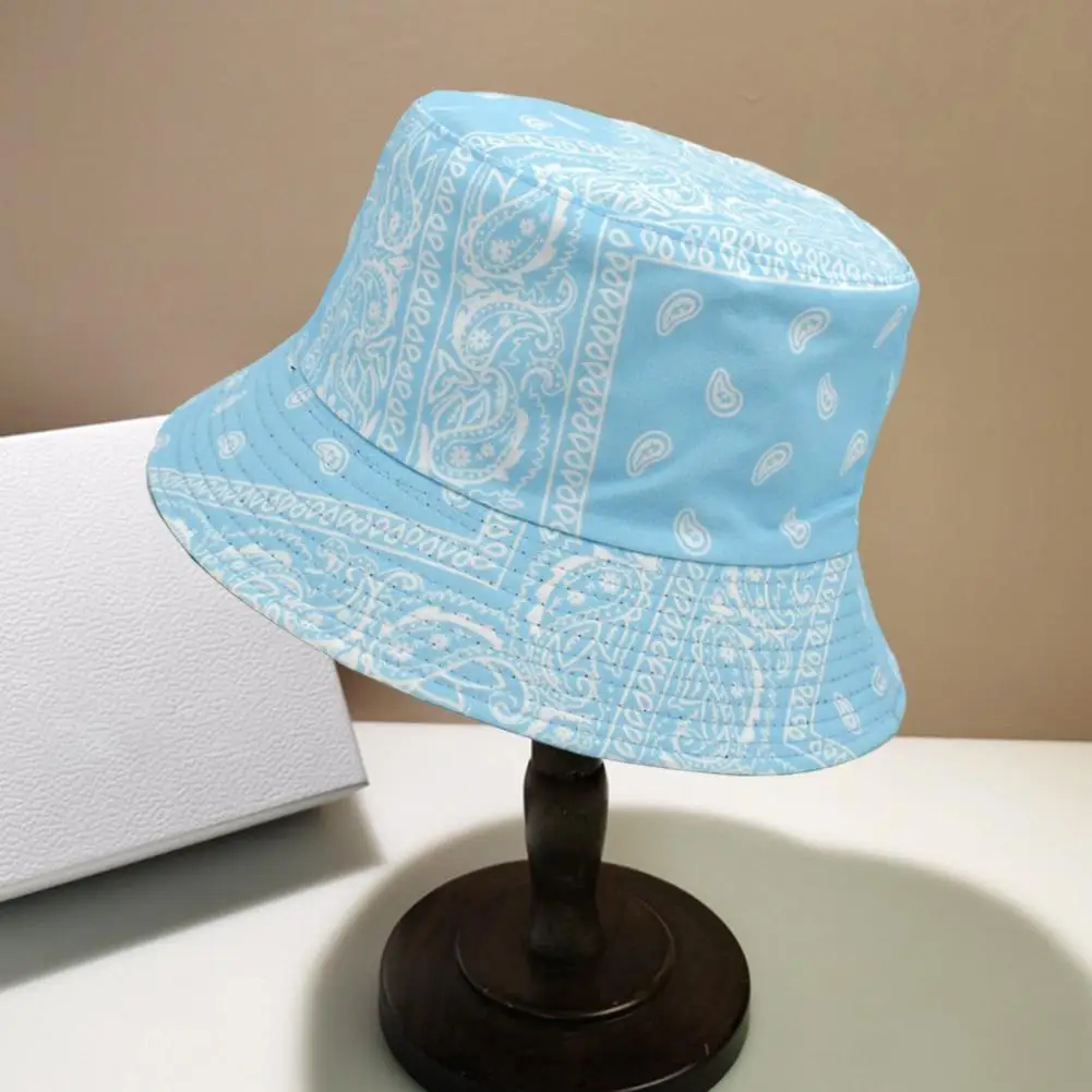 

Fashion Women Hat Flat Dome Fishing Hat Cashew Nut Printing Bucket Hat Retro Ethnic Style Printing Fishing Hat