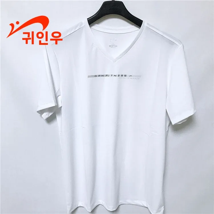 빠른 건조 통기성 V넥 반팔 티셔츠 남성용 레귤러 핏 스포츠웨어 캐주얼 라이프스타일 나일론 원단 게렌 버드 T3242427