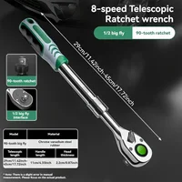 Clé à cliquet rapide à 90 dents, clé à cliquet à douille télescopique adaptée aux automobiles, vélos et autres outils d'entretien 4