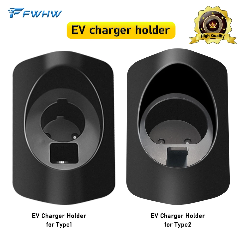 Fwhw Type1 Type2 Ev Charger Holder Portable Wall Connector Holster Electric Car Cable Organizer