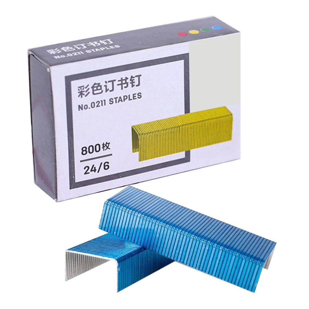

Multi-color Staplers 24/6 12 gauge stapler 800 Pieces/box Suitable for Office School Students Stationery Binding Supplies Mini