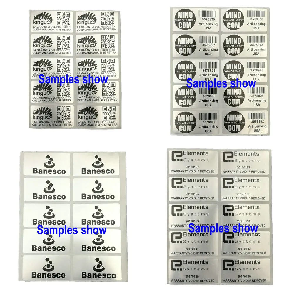 Printed Tamper Proof Warranty Void Labels Stickers Seals Silver 300pcs tamper proof labels