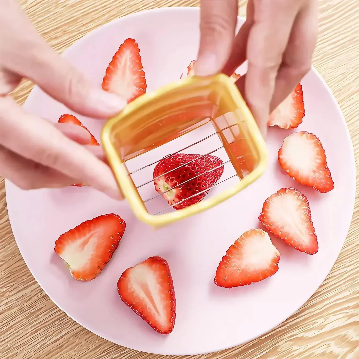 Fruit Cup Slicers Strawberry Banana Cutter Multifunctional Stainless Steel Fruits Press Cutting Tool Manual Kitchen Gadgets