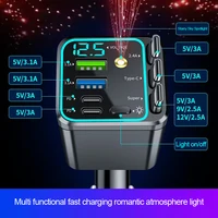 Chargeur de voiture 5 en 1 66W Max avec câble rétractable PD30W + écran de tension 2,4a charge ultra rapide 22,5W pour iPhone et Android 3