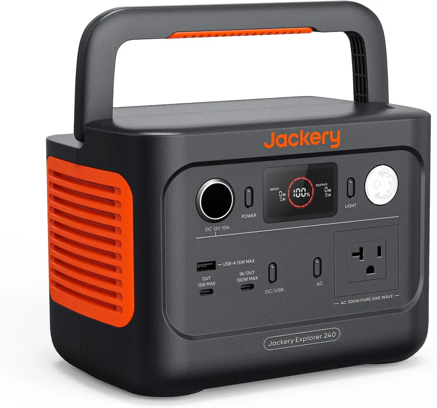 Jackery Explorer 240 v2 Portable Power Station New Version, 256Wh LiFePO4 Battery with 300W AC/100W USB-C Output, 1Hr