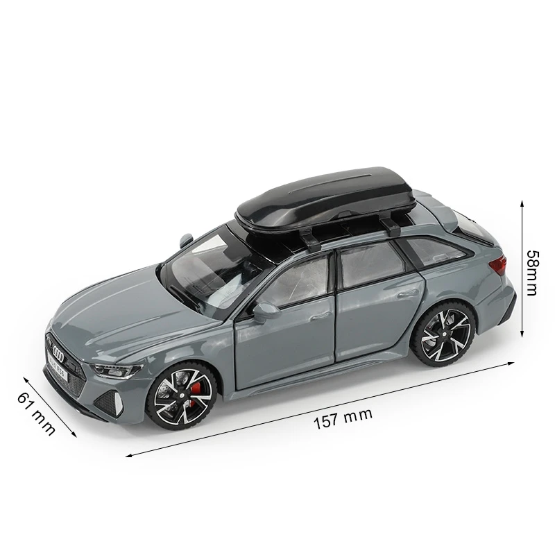 1/32 Audi RS6 Miniature Diecast Toy Car Model Sound & Light Doors Openable Educational Collection Gift for Children Boy Kid 3