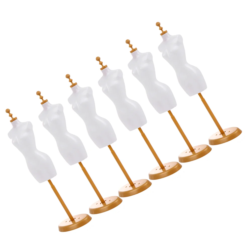 

6 Pcs Model Stand Miniature Holder Display Clothes Decorate Dolls Stands Plastic Creative Mannequin