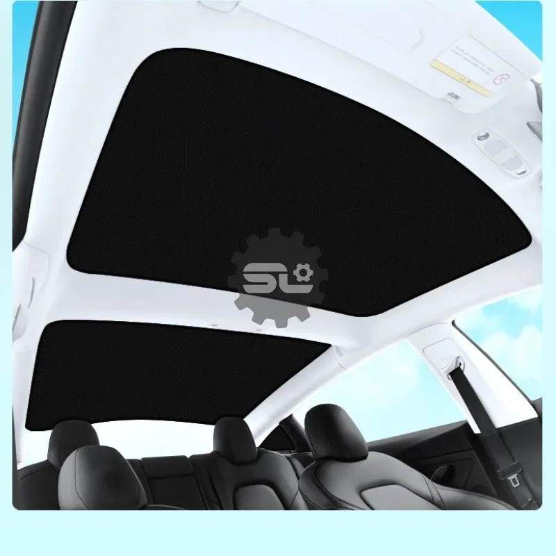 

Car interior Sunroof magnetic sunshade UV-proof thermal shield sunshade 2-in-1 ice crystal curtain for Tesla Model3 roof window