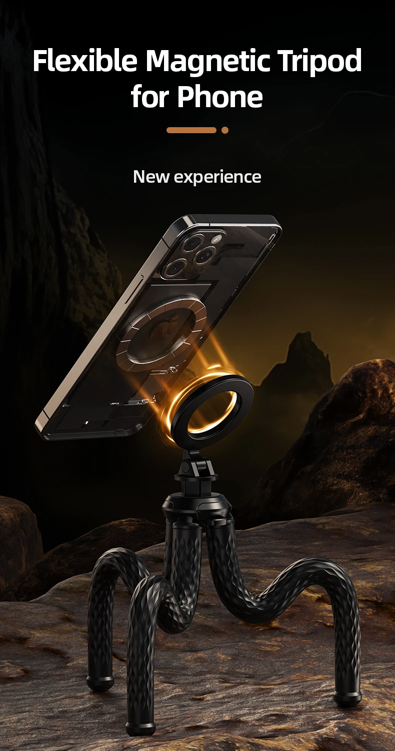 Magnetic Quick Release Tripod Octopus Phone Holder Mini Tripod for iPhone 15 14