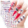1Pcs Mexico USA Flag Nail Art Stickers American Independence Day National Mexican Butterfly Heart Flame Series Nail Decal Slider 2