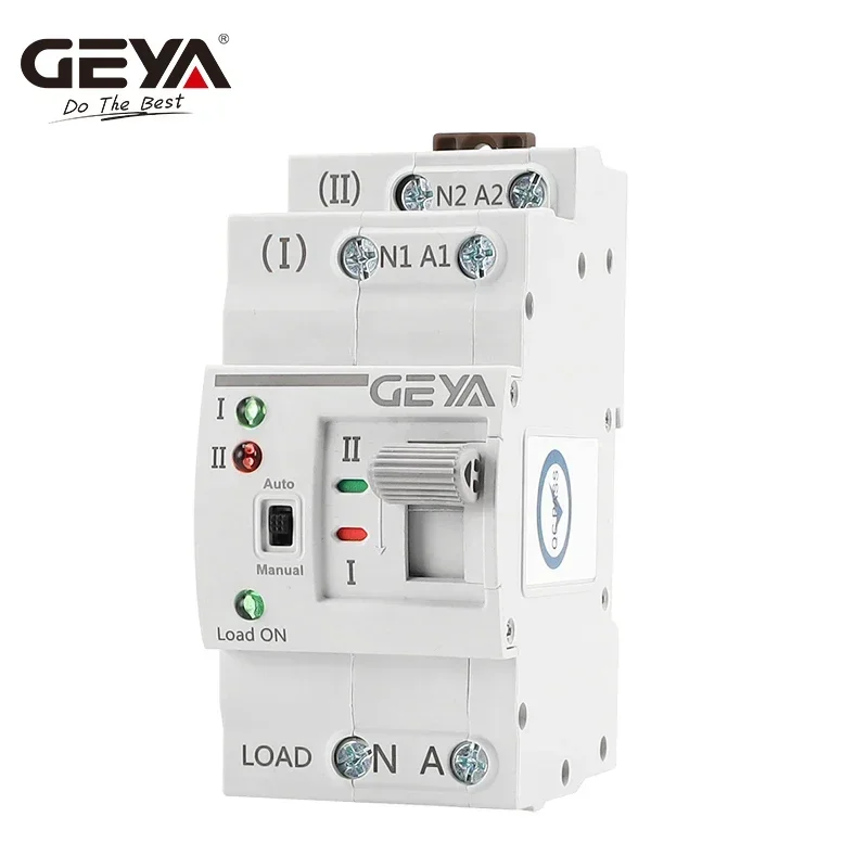 GEYA G2R ATS 110V 220V PC 이중 전원 자동 전송 스위치 25A 40A 63A 가정용 전원 전송 스위치 50/60Hz