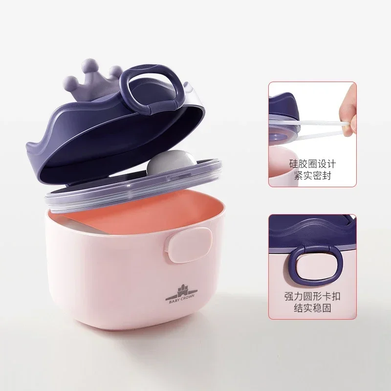 Portable Baby Food Storage Box BPA Free Formula Dispenser Cartoon Infant Milk Powder Box Toddler Snacks Cup Container