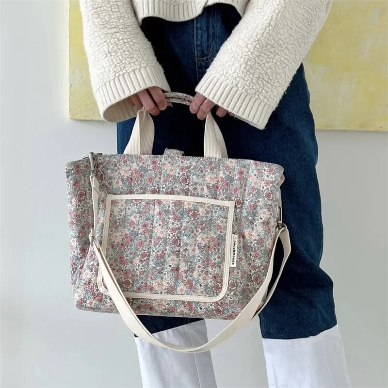 Korean Ins Floral Mommy Bag Large Capacity Multifunctional Lightweight Diaper Tote for Moms Essentials Shoulder Bag 핸드백