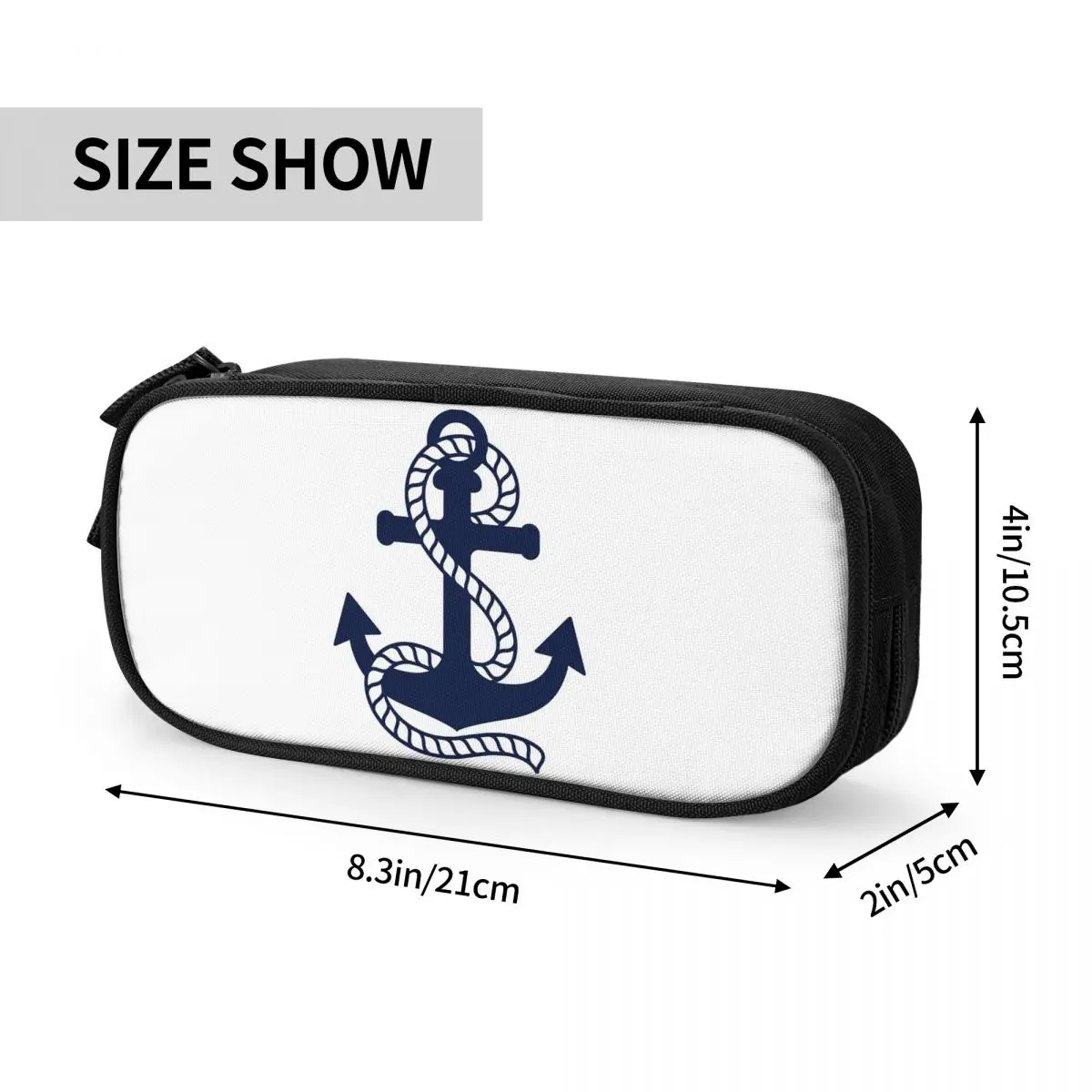 앵커 해상 선원 연필 케이스 학생용 학교 펜 박스 연필 가방 대용량 수납 연필 파우치