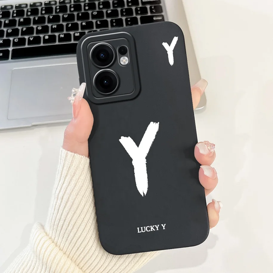 Stylish Cute Letters Shockproof Back Cover with Camera Lens Protection