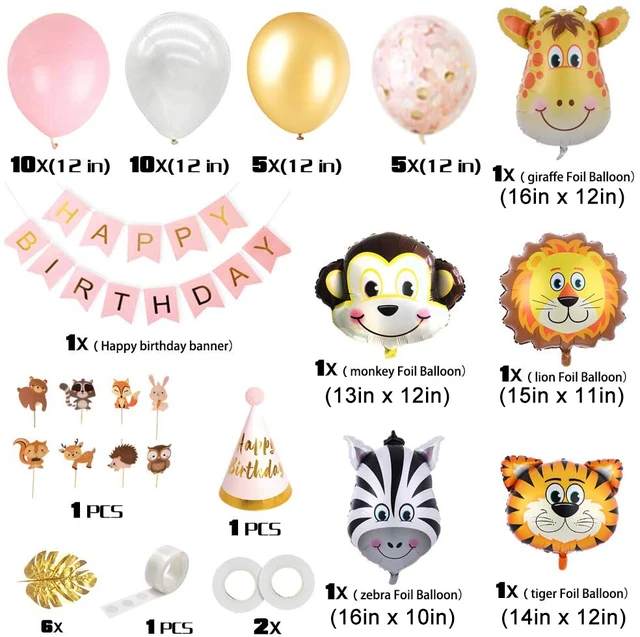 Birthday Decoration 2 Years Jungle  Party Decoration 1 Year Jungle - 30pcs  Animal - Aliexpress