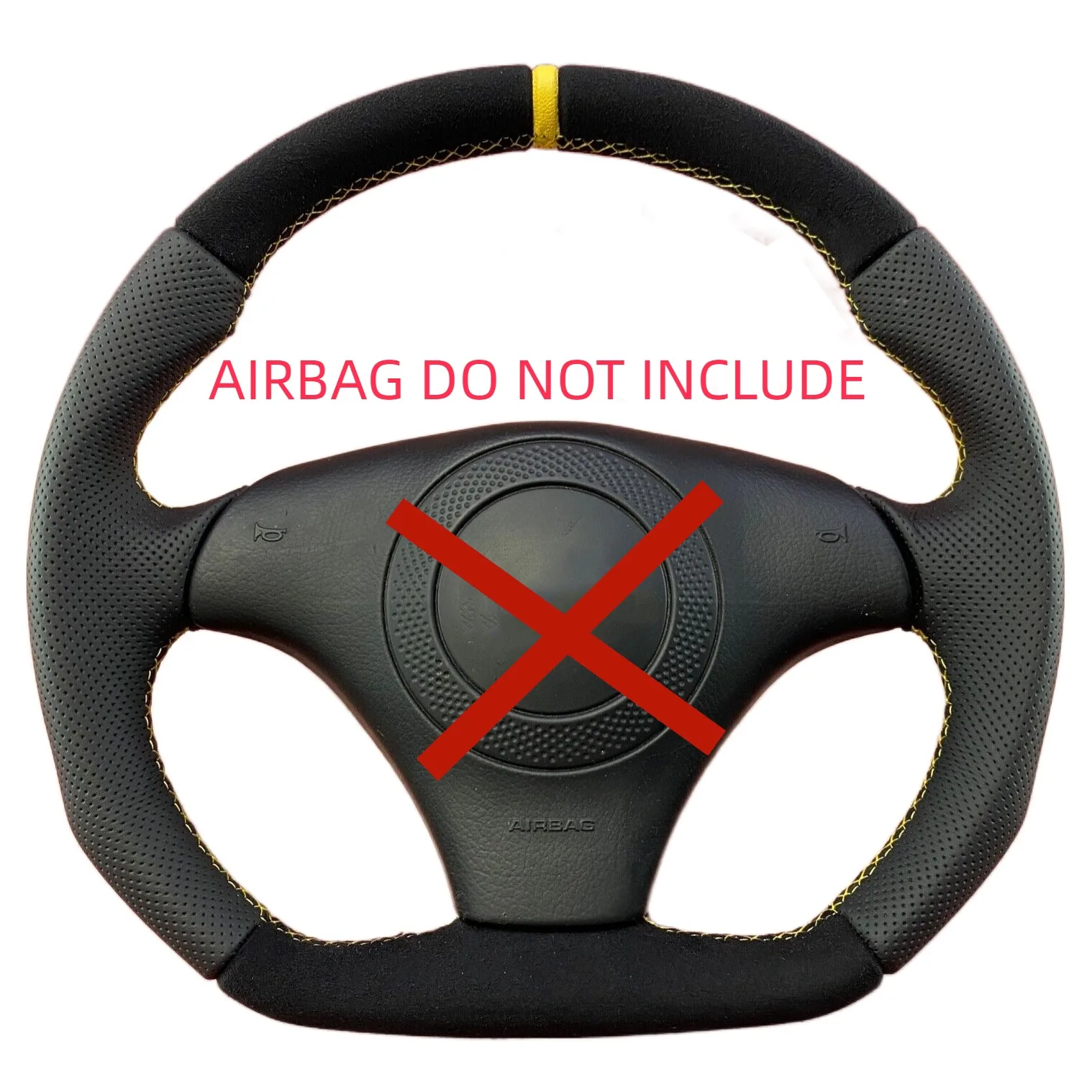 

For AUDI TT MK1 Custom Steering Wheel + ALCANTARA YELLOW STRIPE NO PADDLE SPACE