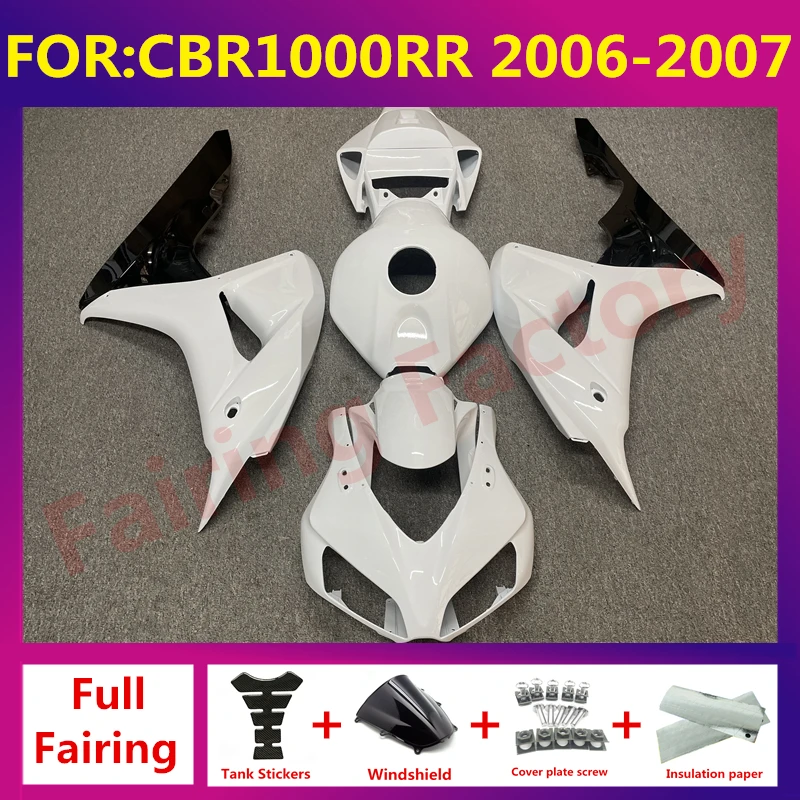 

Полный комплект обтекателей для мотоцикла, подходит для CBR1000RR CBR 1000RR CBR1000 RR 2006 2007, обтекатель для кузова zxmt, белый, черный