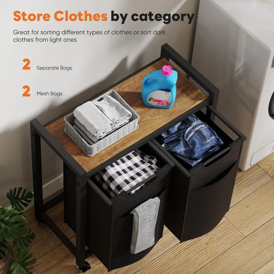 Modern laundry hamper in home setting