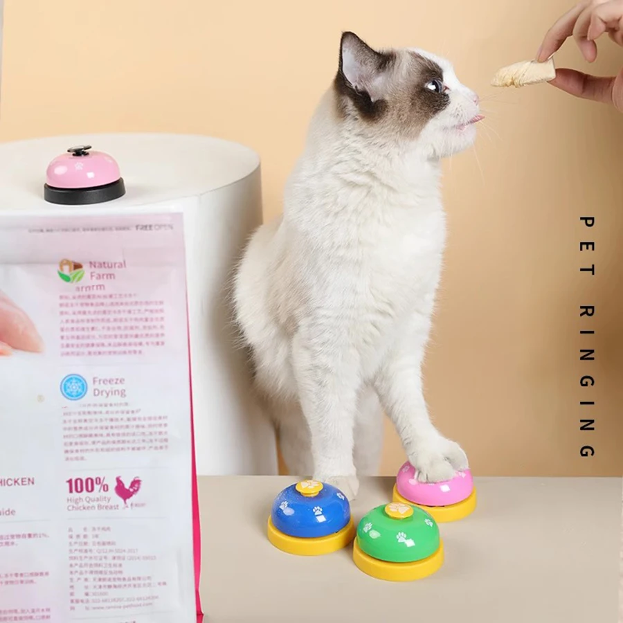 Cat and Dog Trainer Pet Footprint Ring Teddy Dog Ring Meal Bell Intelligence Toy Golden Haired Bell