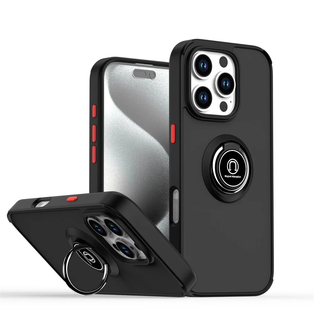 Matte Magnetic Stand Phone Case with Frosted Solid Color Finish