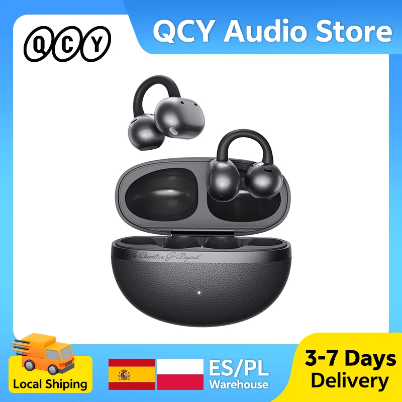 QCY Crossky C50 auriculares con Clip auriculares abiertos inalámbricos Bluetooth 6,0 auriculares 35H de tiempo de reproducción cómodos para Fitness IPX5
