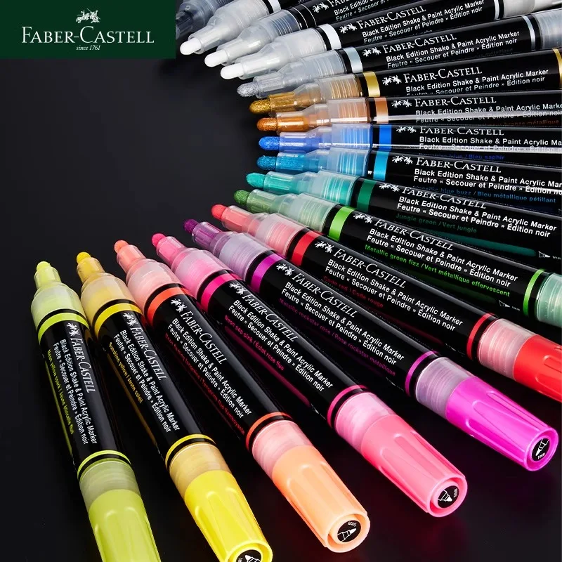 Faber-Castell Boxed Double-ended Acrylic Pen Waterproof Soft-Bristled Marker Pen DIY Hand-painted Ceramic Graffiti Painting