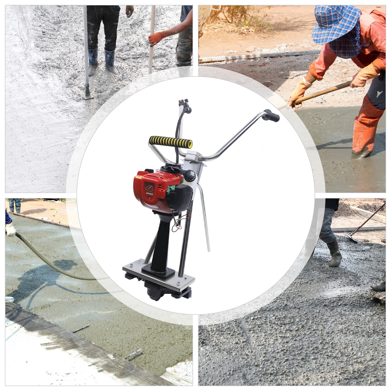 4-Takt 35,8 cm³ 900W Benzinbetriebene Betonvibrationsmaschine, luftgekühlt, komplett aus Edelstahl, für Baustellen