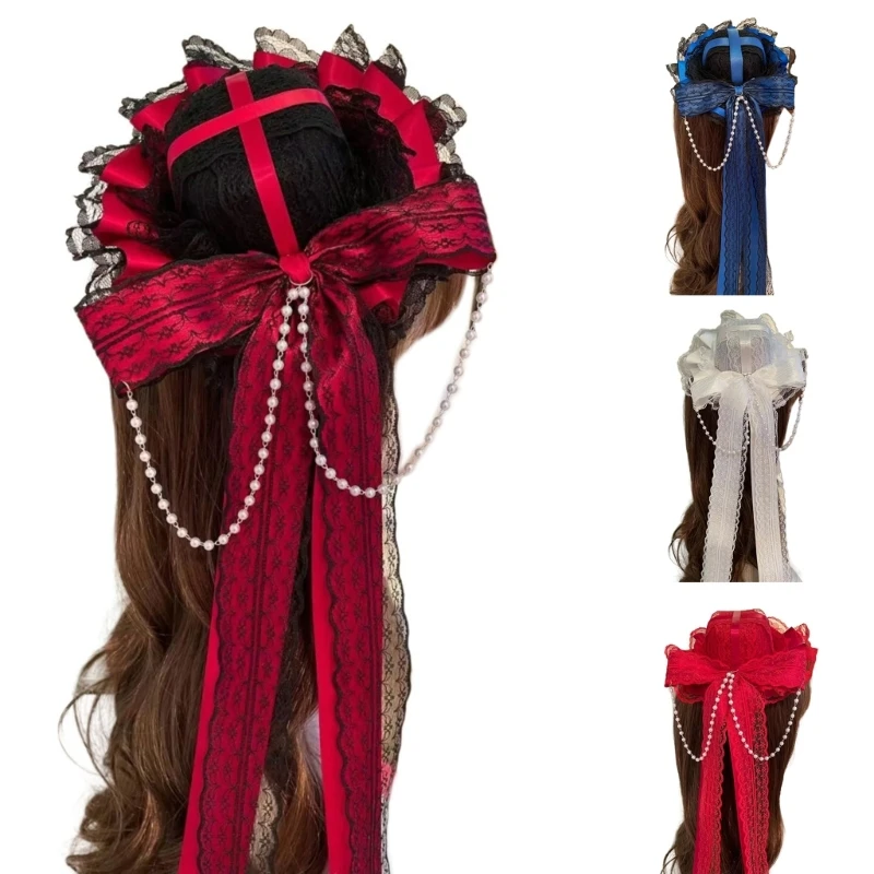 

Halloween RolePlay Top Hat Hair Pin Dayof the Death Girl Animation Ribbon Hat