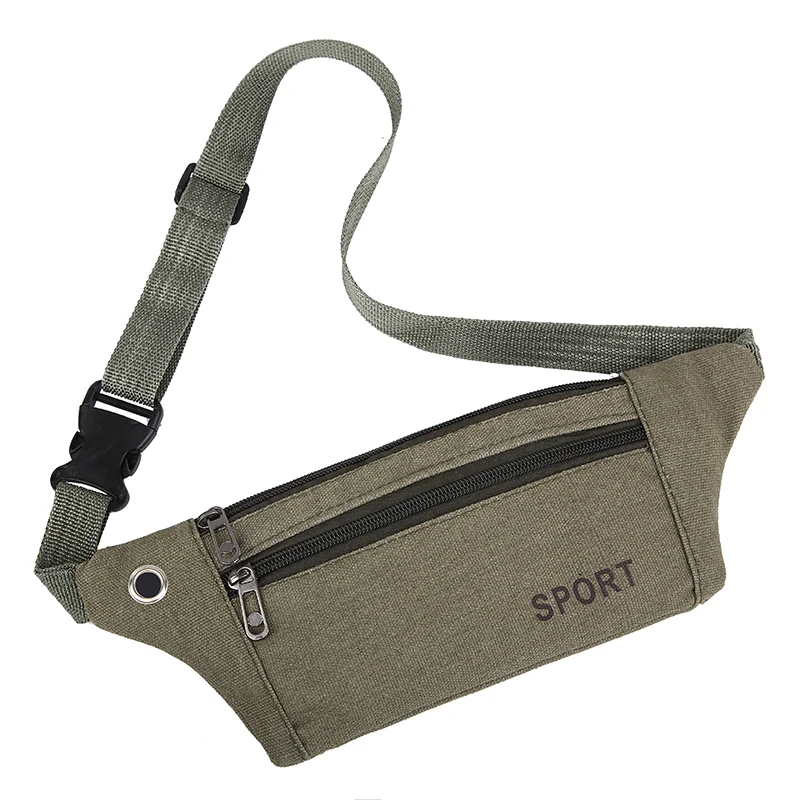1 men's waist bag with zipper and adjustable shoulder strap, suitable for neutral sports such as hiking, running, and outdoor ac