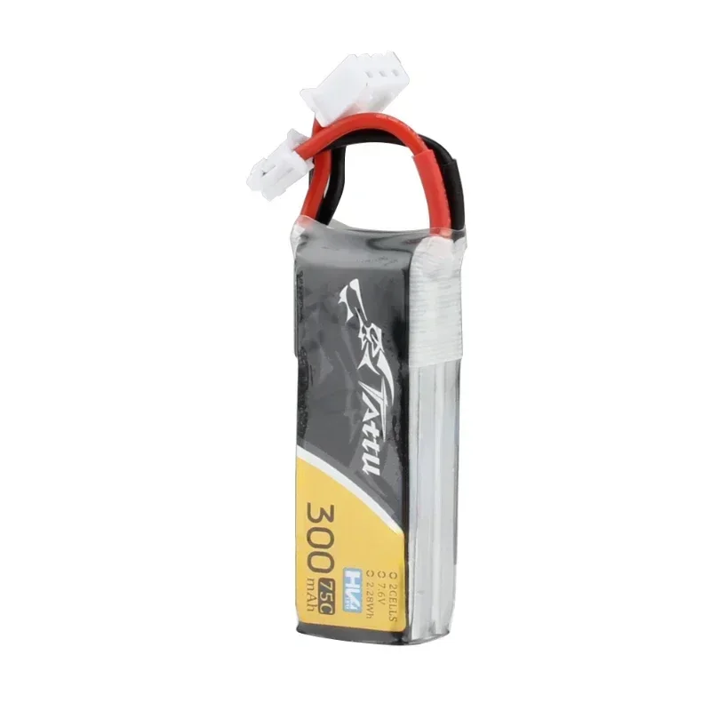 Lot de 1 à 5 Batteries Lipo Tattu 300mAh 7.6V 75C 2S1P JST-PHR