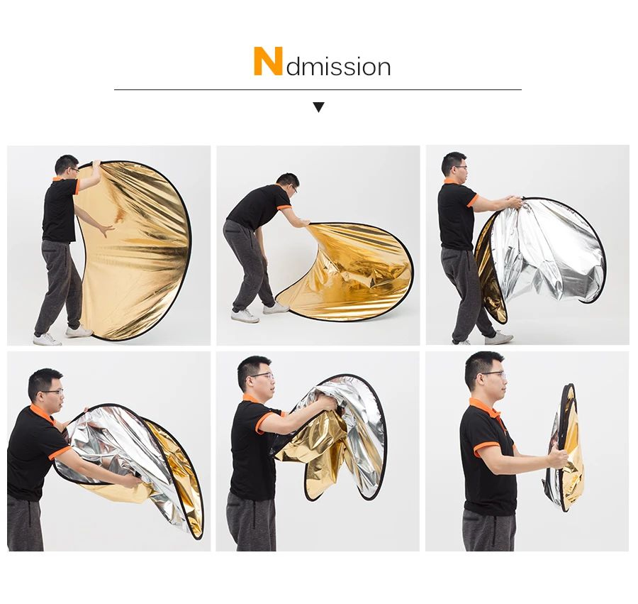 2in1 150x200cm Gold and Silver Oval Multi-Disc Reflector Collapsible Photography