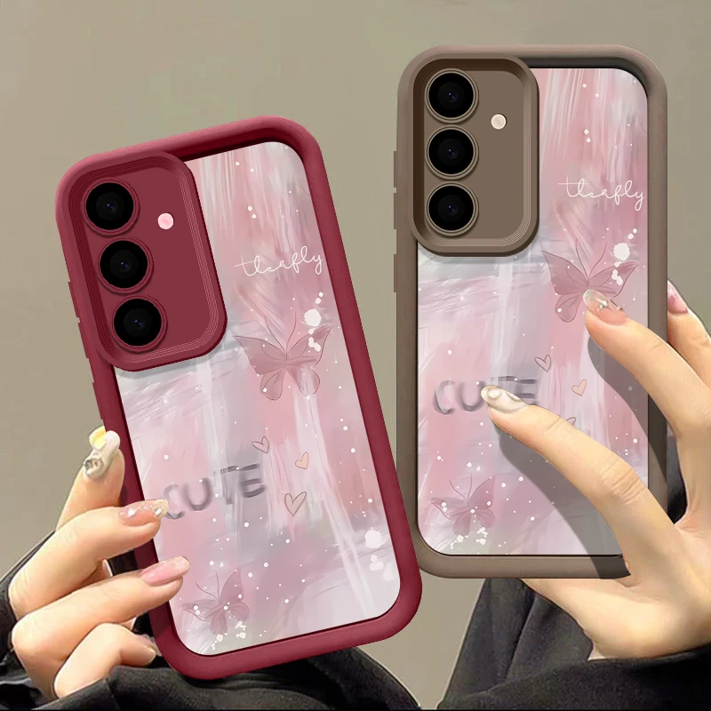 Pink Gradient Butterfly TPU Phone Case Cover