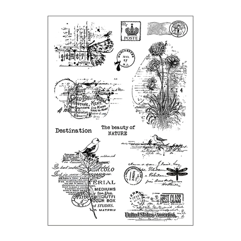 Originate Vintage Style label Clear Stamp for Scrapbooking Card Making Clear Stamps Supplies Silicone Seals Scrapbook New clear stamps clear rubber stamps