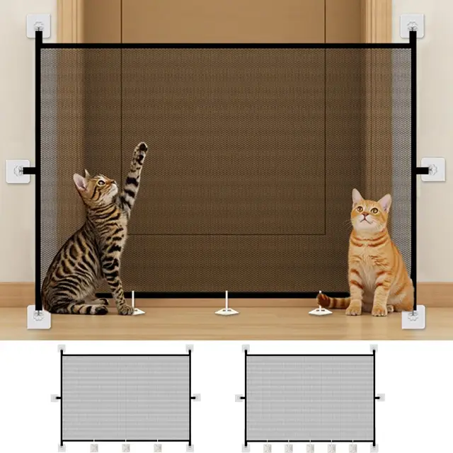 Gate for Cats Doorway Gates for Pets Safety Folding Mesh Animals Fence Childproofing for Kitten Bunny Toddler Kitchen Living Gate for Cats Doorway Gates for Pets Safety Folding Mesh Animals Fence Childproofing for Kitten Bunny Toddler Kitchen Living