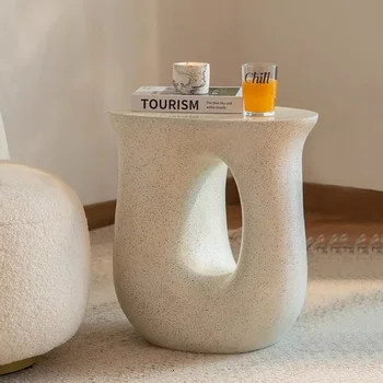 Creative U-Shaped Geometric End Table - Lightweight, Artistic Coffee Table & Nightstand, Stand-Out Bedroom Decor Accent Piece